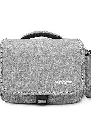 Сумка для фотоапарата sony протиударна універсальна + дощовик, сірий колір ( код: ibf066s3 )