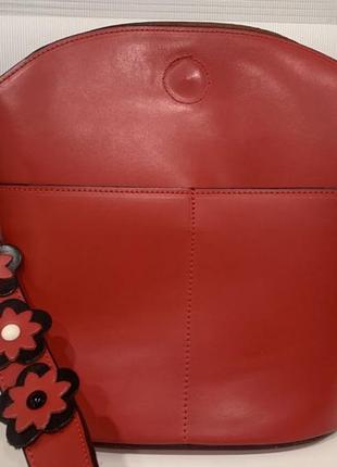 Сумка кожаная красная genuine leather