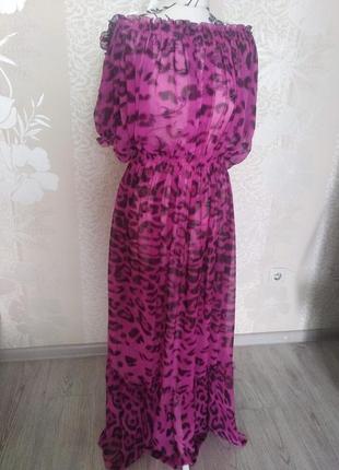 Платье шифоновое леопард1 фото