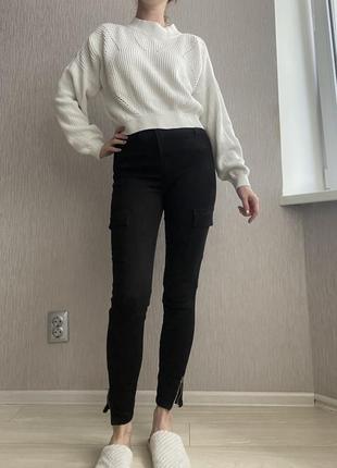 Светр кофта світшот вʼязаний білий h&m