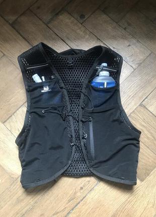 Трейловий, рюкзак-жилет salomon active skin 8 with flacks, з бутилками