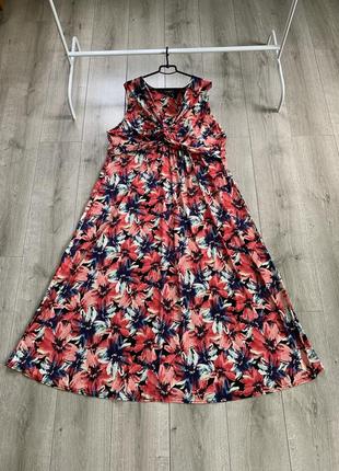 Сукня плаття батал великого розміру 58 60 bonmarche в квіти максі