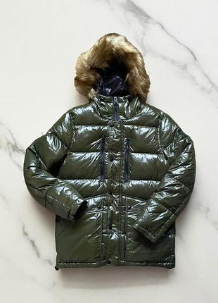 -50%$ guess s 44 m 46 l 48 xl 50 пуховик куртка парка зеленая хаки