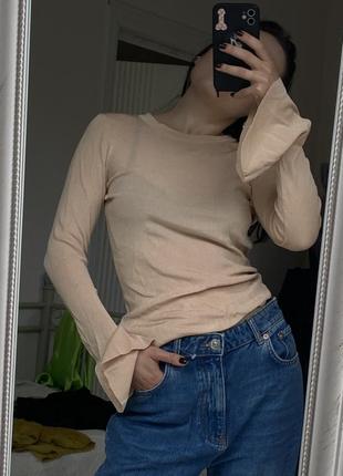 Телесная кофта h&m с широкими рукавами
