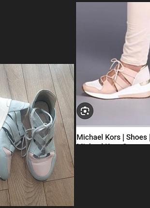 Кожаные летние кроссовки сникерсы в стиле michael kors