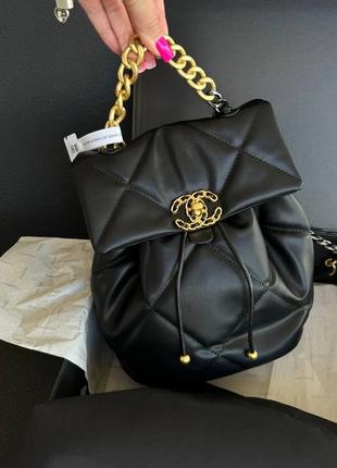 Рюкзак женский кожаный черный в стиле chanel / рюкзак женский кожаный в стиле chanel