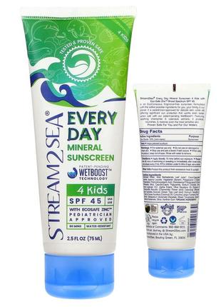 Stream2sea щоденний сонцезахисний крем із мінералами spf 45 для дітей 75 мл 2,5 рідк унції sas-00623
