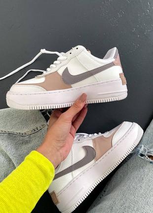 Женские кроссовки в стиле nike air force shadow peach.8 фото