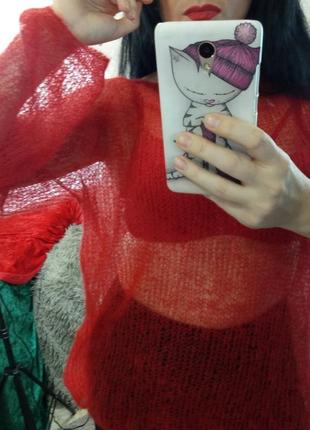 Ажурний светр-павутинка светрик джемпер з кід мохеру8 фото