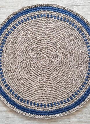 Міні килимок (65см) підставка під гаряче, килимок з джуту круглий3 фото