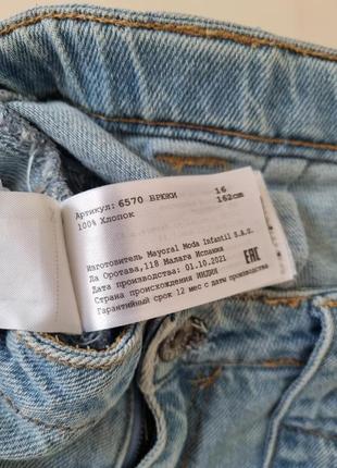 М мягкие летние джинсы испанского бренда mayoral, 162 рост, возраст 14-16 лет9 фото