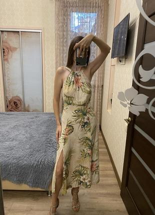 Платье миди в тропический принт с разрезами от mango7 фото
