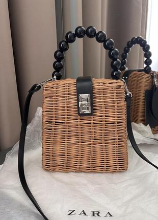 Сумка плетена соломʼяна zara