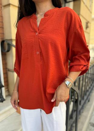 Льняная кофточка с рукавом