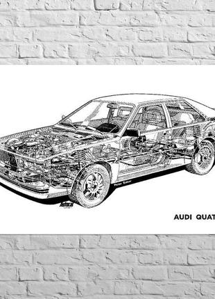 Плакат audi quattro, 1980