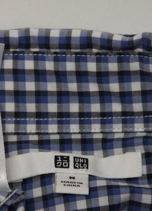 Uniqlo рр m рубашка в мелкодисперсную клетку, нагрудный карман