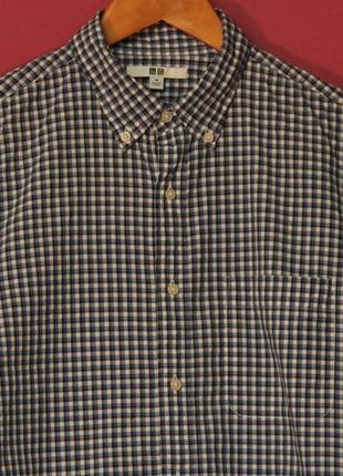 Uniqlo рр m рубашка в мелкодисперсную клетку, нагрудный карман