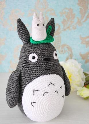 Іграшка м'яка великий сірий лісовий дух тоторо з міні-тоторо з "my neighbor totoro"