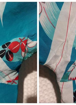 Ро26 шелковая винтажная гламурная длинная бирюзовая женская блуза туника на запах с...