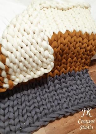 Плед handmade з товстої мериносової вовни