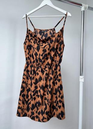 Сукня сарафан на бретелях в леопардовий принт shein1 фото