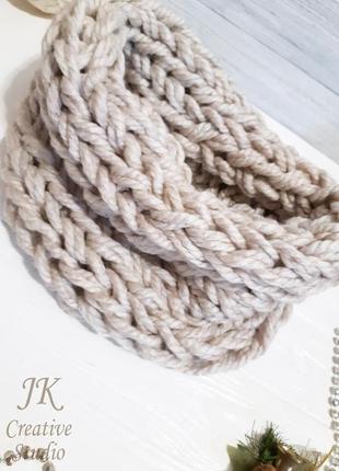 Снуд handmade з товстої вовняної пряжі крупної в'язки