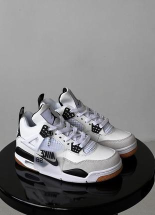 Кроссовки jordan 4 black white sb✔️