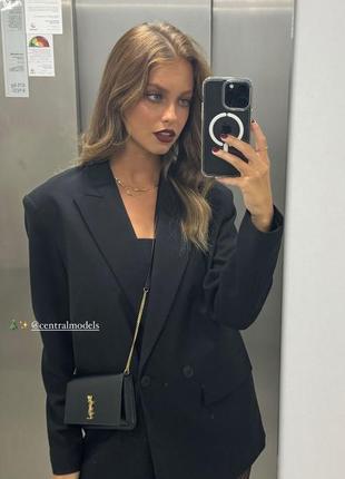 Жакет пиджак блейзер черный zara s 36