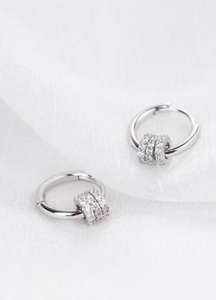 Серьги серебряные шарики s925
