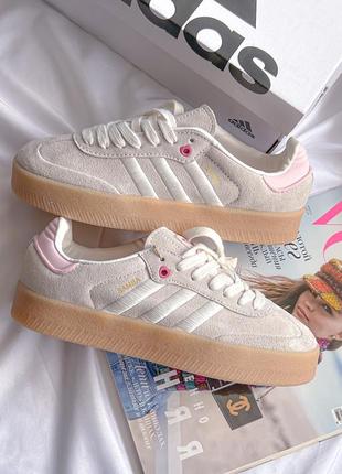 Кроссовки adidas samba platform grey\ pink