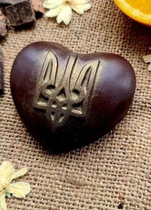 «брауні з неролі» натуральне мило, з нуля. герб україни. тризуб. ручна робота. серце.4 фото