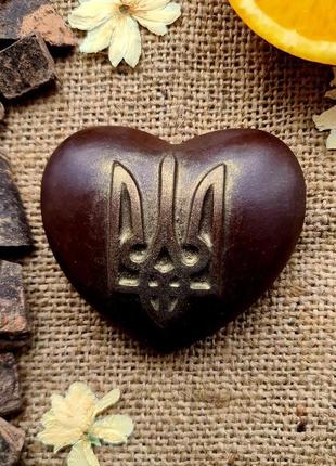 «брауни с нероли» натуральное мыло, с нуля. герб украины. трезубец. ручная работа. сердце.5 фото
