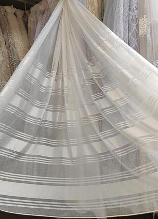 Тюль бамбук с атласными полосами цвете айвори гардина красивой вышивкой турецкая для спальни гостевой детской