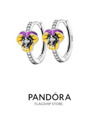 Серьги кольца маленькие оригинал silver_pandora