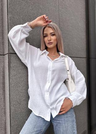 Літня сорочка з натуральної тканини муслін🔝