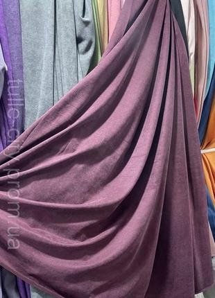 Шторы микровелюр, портьерная ткань на отрез, цвет сливовий  однотонні штори мікровелюр diamond