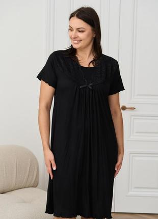 Ночая сорочка с кружевом вискоза однотонная размер 2xl, 3xl, 4xl, 5xl