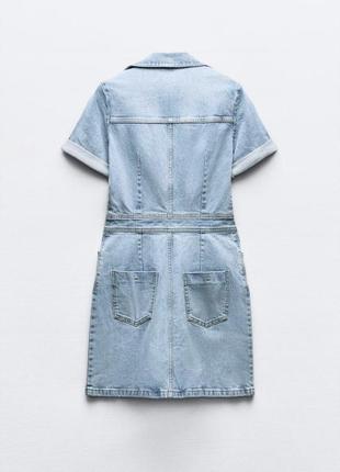 Блакитна джинсова сукня zara 3