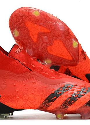 Бутси adidas predator freak fg orange адідас предатор фрік fg помаранчеві футбольне взуття з шипами унісекс доросле дитяче