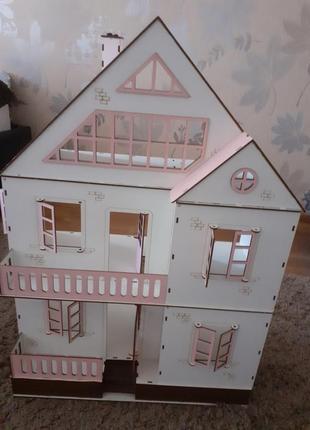 Іграшковий дерев'яний будиночок для ляльок