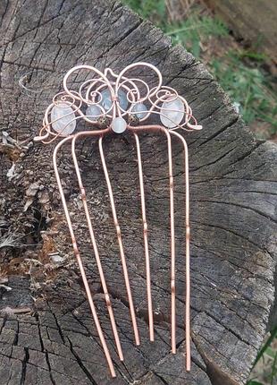 Гребень с натуральными камнями