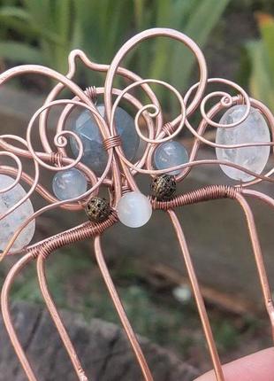 Гребень с натуральными камнями