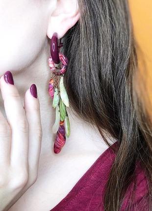 Серьги "листья клёна" 2