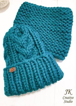 Комплект из толстой шерстяной пряжи