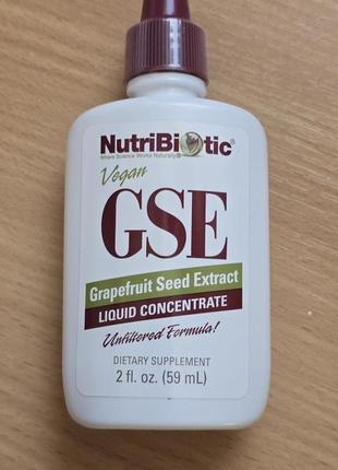 Nutribiotic, экстракт семян грейпфрута gse, жидкий концентрат, 59мл