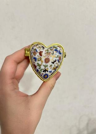 Скринька серце шкатулка скляна для прикрас чи дрібниць