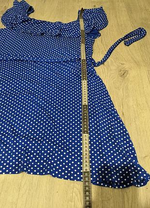 Синє плаття в горошок 14-187 фото