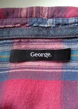 Рубашка вестерн , ковбойская с принтом шотландская клетка george нюанс5 фото