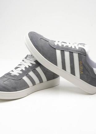 Чоловічі кеди adidas gazelle сірі | кеди від фірми адідас3 фото