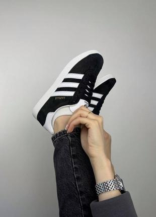 Адідас газель чорні adidas gazelle 85 core black footwear white5 фото